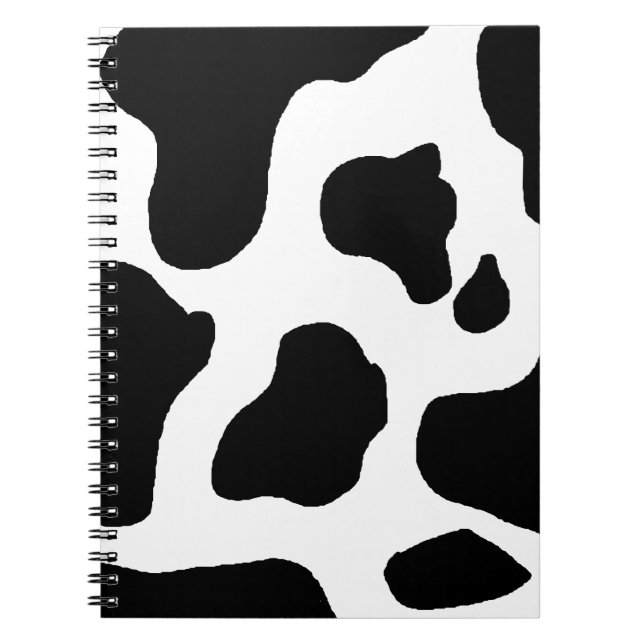 Carnet Motif brouillé noir et blanc d'impression de vache (Devant)