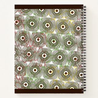 carnet motif Brown vert ankara