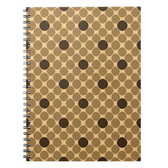 Carnet Motif Brun Géométrique avec Cercles (Devant)