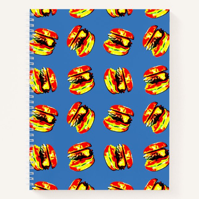 Carnet Motif Burger (Devant)
