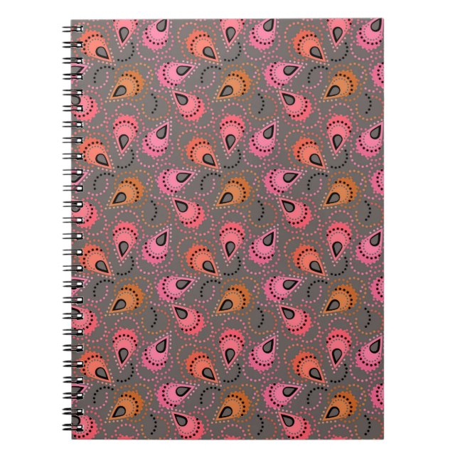 Carnet Motif cachemire. (Devant)