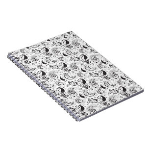 Carnet Motif cachemire noir et blanc – Art textile élégan