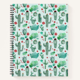 Carnet motif cactus et ladybug - arrière - plan bleu clai
