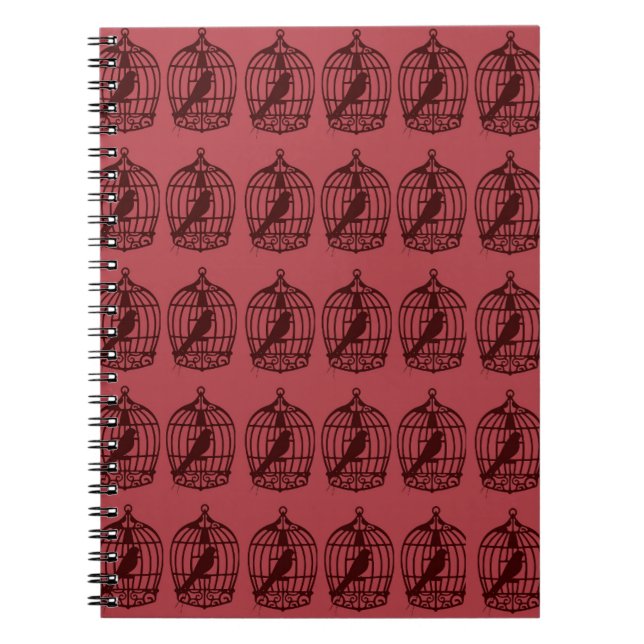 Carnet Motif Cages à Oiseaux Bourgogne (Devant)