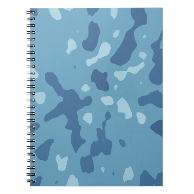 Carnet Motif camouflage abstrait bleu pastel  (Devant)
