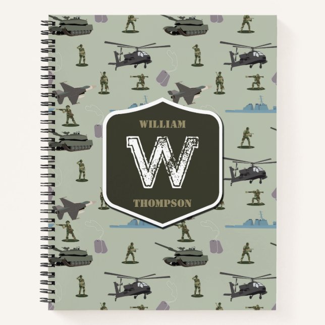 Carnet Motif camouflage vert de l'armée militaire (Devant)