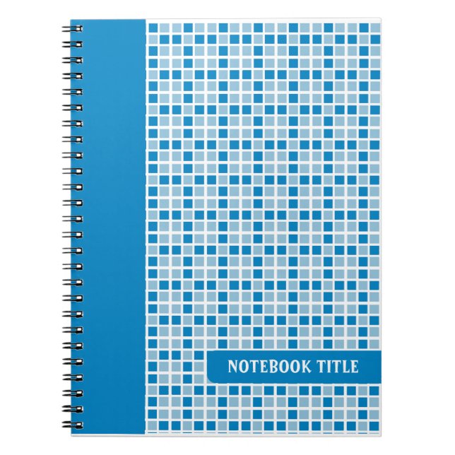 Carnet Motif Carré bleu (Devant)