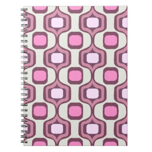 Carnet Motif Carré géométrique dessiné à la main rétro mi