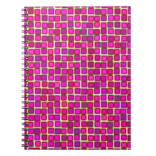 Carnet Motif Carré rose Abstrait (Devant)