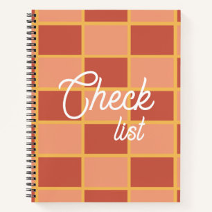 Carnet Motif Carré rouge rose À damiers