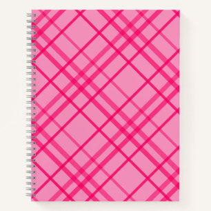 Carnet Motif carreaux à lignes de grille rose sur rose