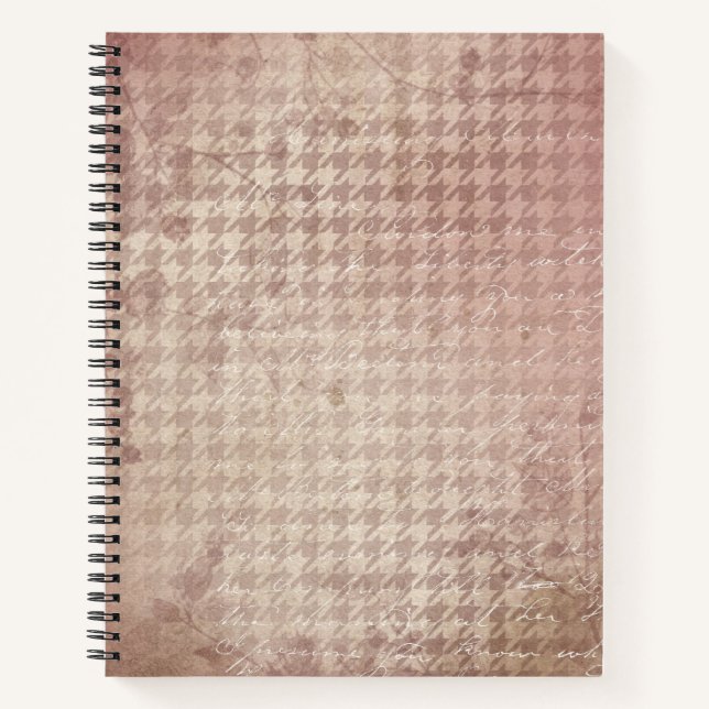 Carnet Motif carreaux rose (Devant)