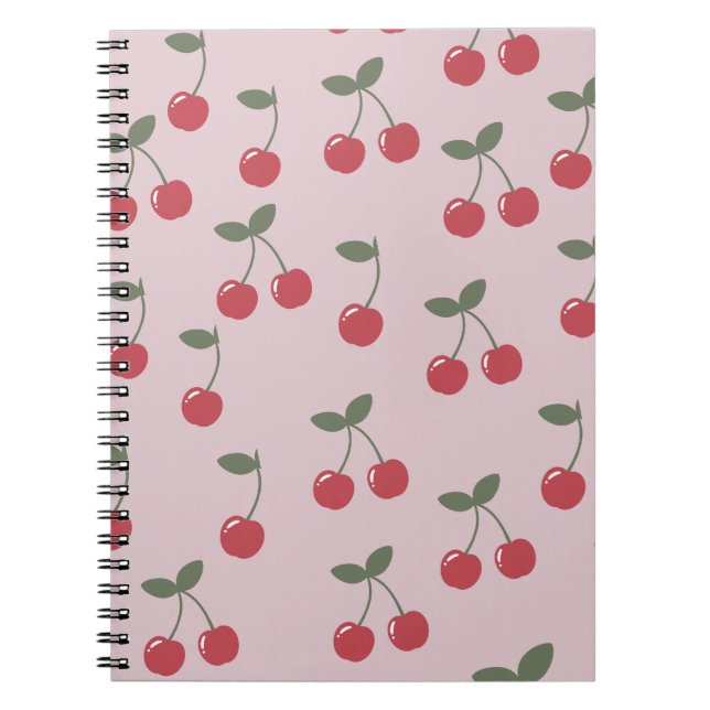 Carnet Motif cerise (Devant)