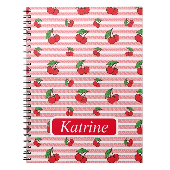 Carnet Motif cerise (Devant)