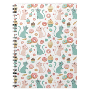 Carnet Motif Chats Mignons & Cupcakes - Art Kawaii de Cha