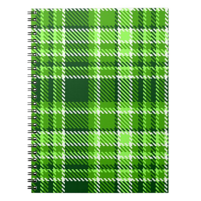 Carnet Motif Checkered de couleur verte (Devant)