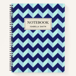 Carnet Motif Chevron Bleu