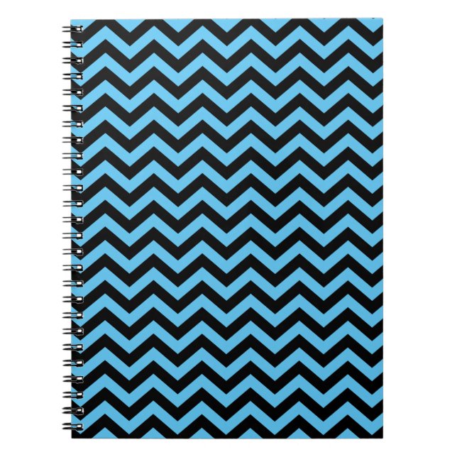Carnet Motif Chevron bleu et noir (Devant)