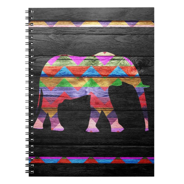 Carnet Motif Chevron Elephant #2 (Devant)