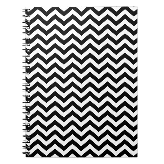Carnet Motif Chevron noir et blanc (Devant)