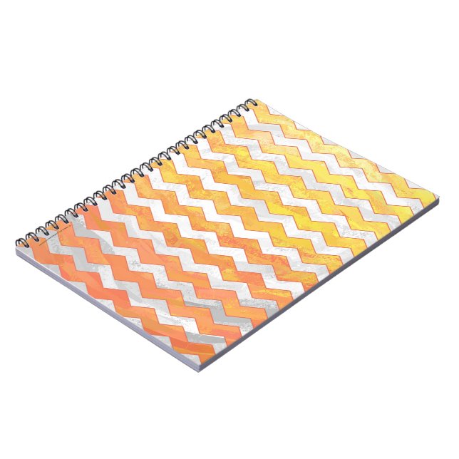 Carnet Motif Chevron Orange Oeil de Dragon (Côté gauche)