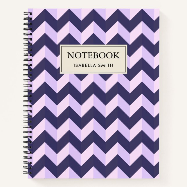 Carnet Motif Chevron Violet (Devant)