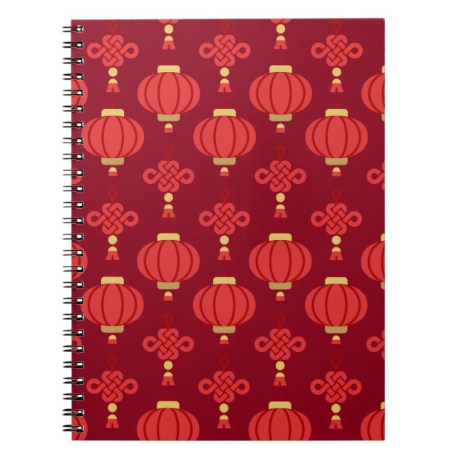Carnet Motif chinois moderne de lanterne rouge (Devant)