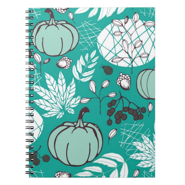 Carnet motif citrouille (Devant)