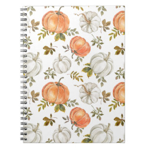 Carnet Motif Citrouille d'aquarelle d'automne