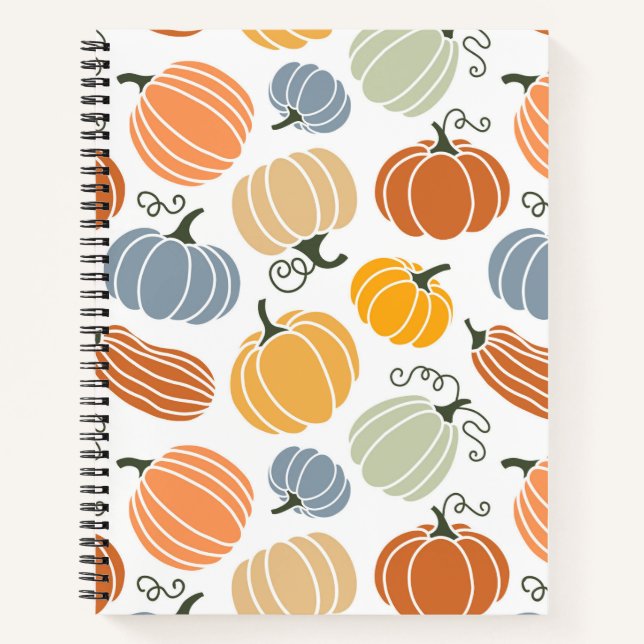 Carnet Motif Citrouille d'automne coloré (Devant)