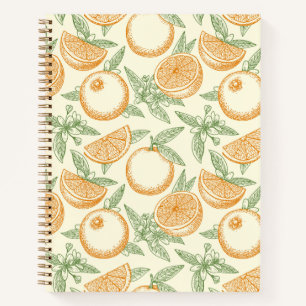 Carnet Motif classique aux fruits orange