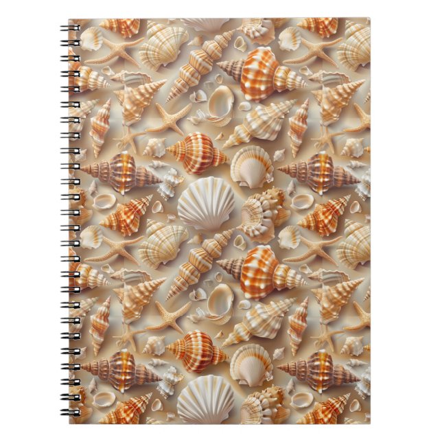 Carnet Motif Coastal Elegance Seashell (Devant)