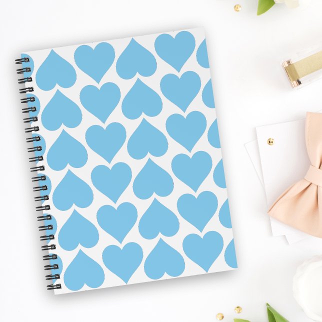 Carnet Motif Cœurs Bleus, Romantique, Amour (Créateur téléchargé)