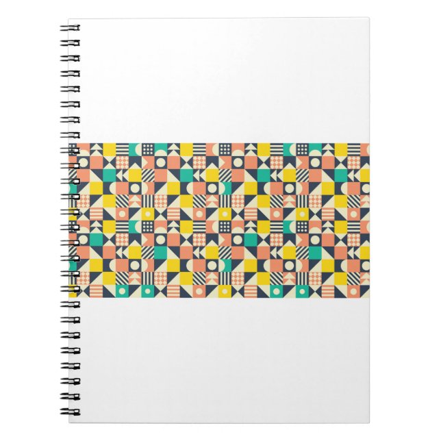 Carnet motif coloré géométrique transparent (Devant)