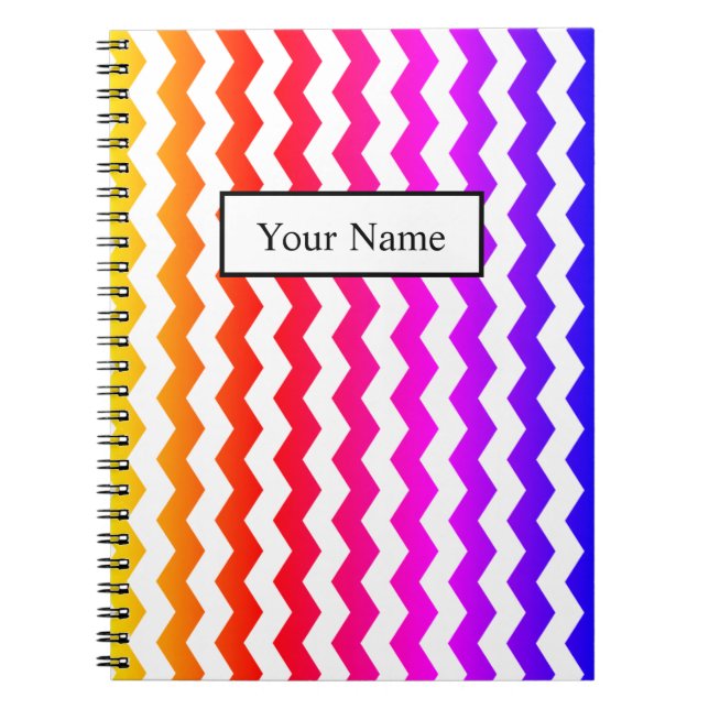 Carnet Motif coloré moderne Chevron ZigZag (Devant)