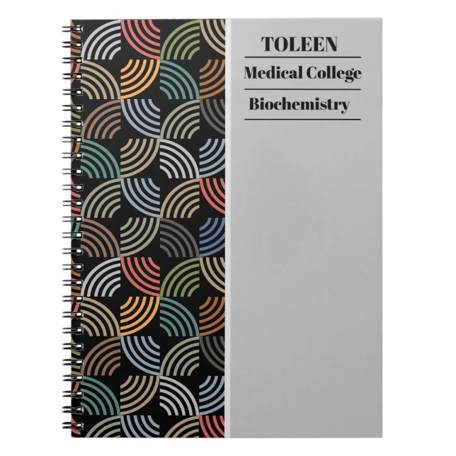Carnet Motif coloré personnalisé (Devant)
