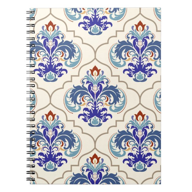 Carnet Motif coloré turkise sans couture. (Devant)