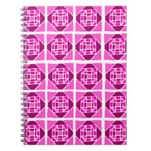 Carnet motif couette rose