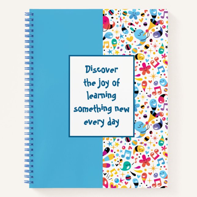 Carnet motif couleur Doodles (Devant)