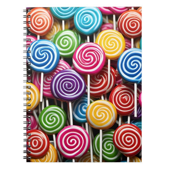 Carnet Motif couleur Lollipops 3D (Devant)