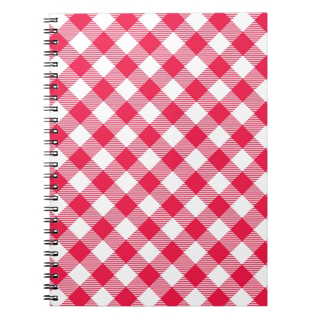 Carnet Motif Country Gingham Rouge Classique (Devant)