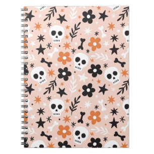 Carnet Motif crâne de fleurs