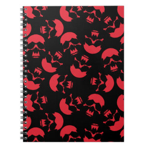 Carnet Motif crâne rouge et noir