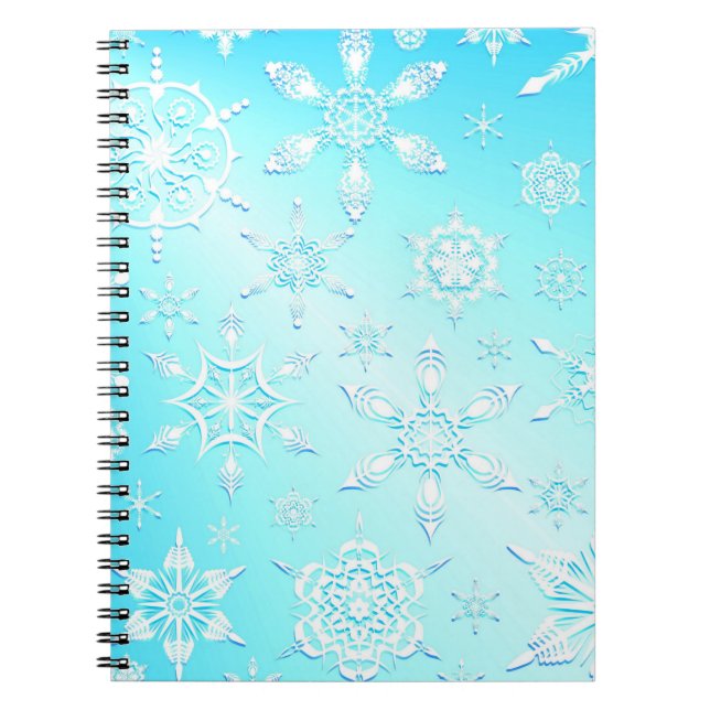 Carnet Motif Crystal Snowflakes (Devant)