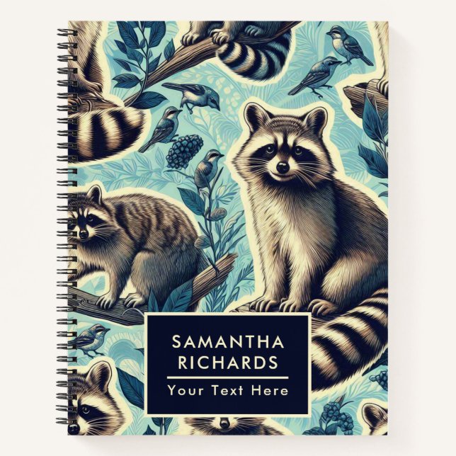 Carnet Motif Cute Racoon (Devant)
