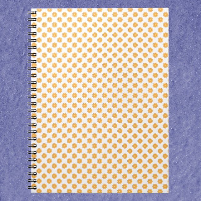 Carnet Motif d'agrumes orange (A notebook with a pattern of orange slices.)
