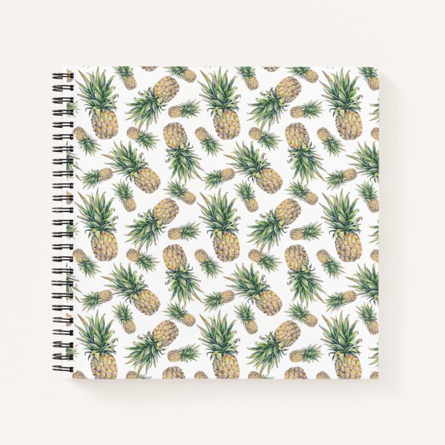 Carnet Motif d'ananas aquarelle (Devant)