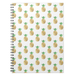 Carnet Motif d'ananas Tropical Hawaiian Gold Foil