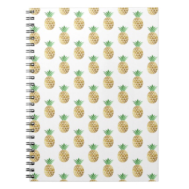 Carnet Motif d'ananas Tropical Hawaiian Gold Foil (Devant)