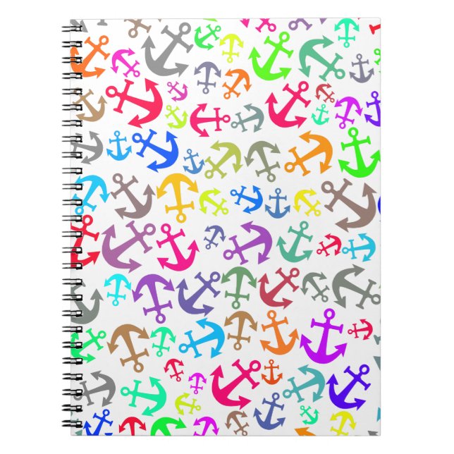 Carnet Motif d'Ancre de bateau coloré (Devant)